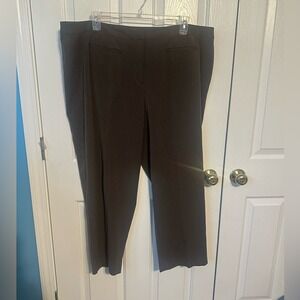 Liz‎ Claiborne Audra Brown Dress Pants Womens Petite 24 Straight Leg Trousers